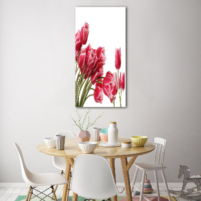 Photo printed on glass Red tulips