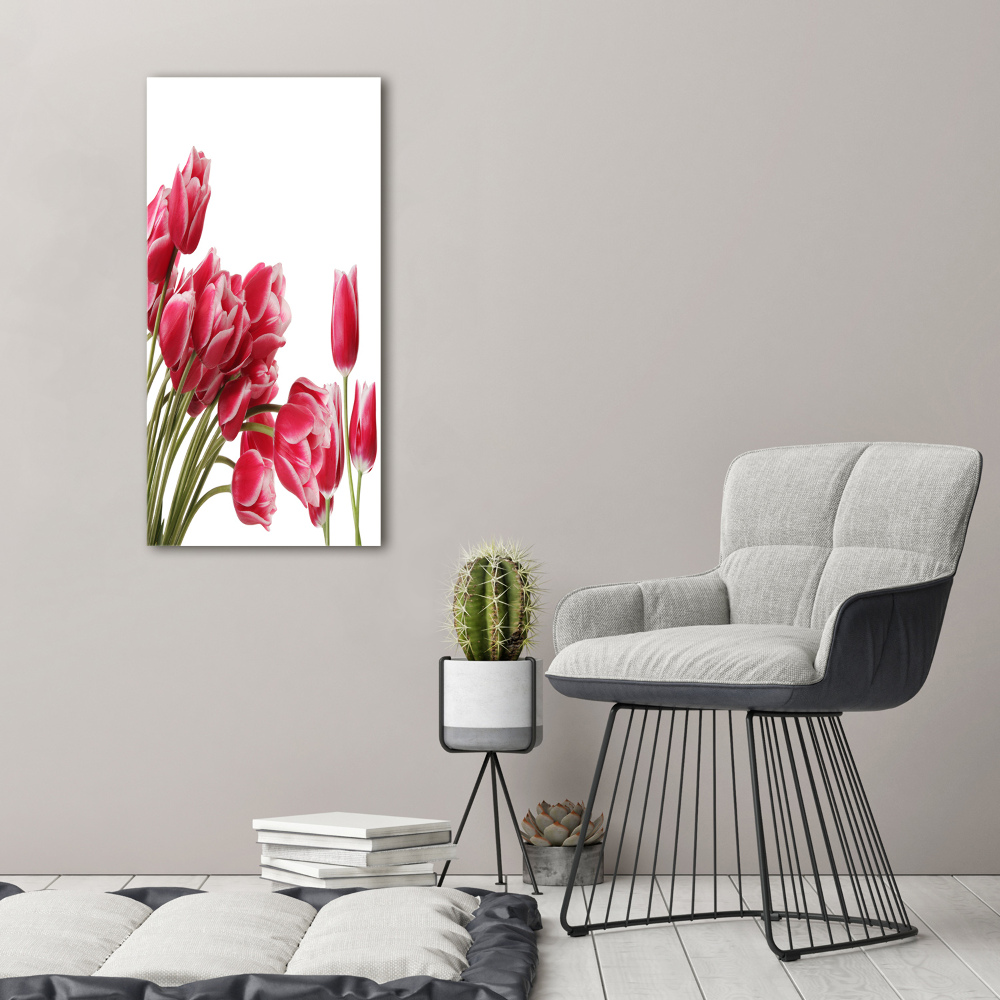 Photo printed on glass Red tulips