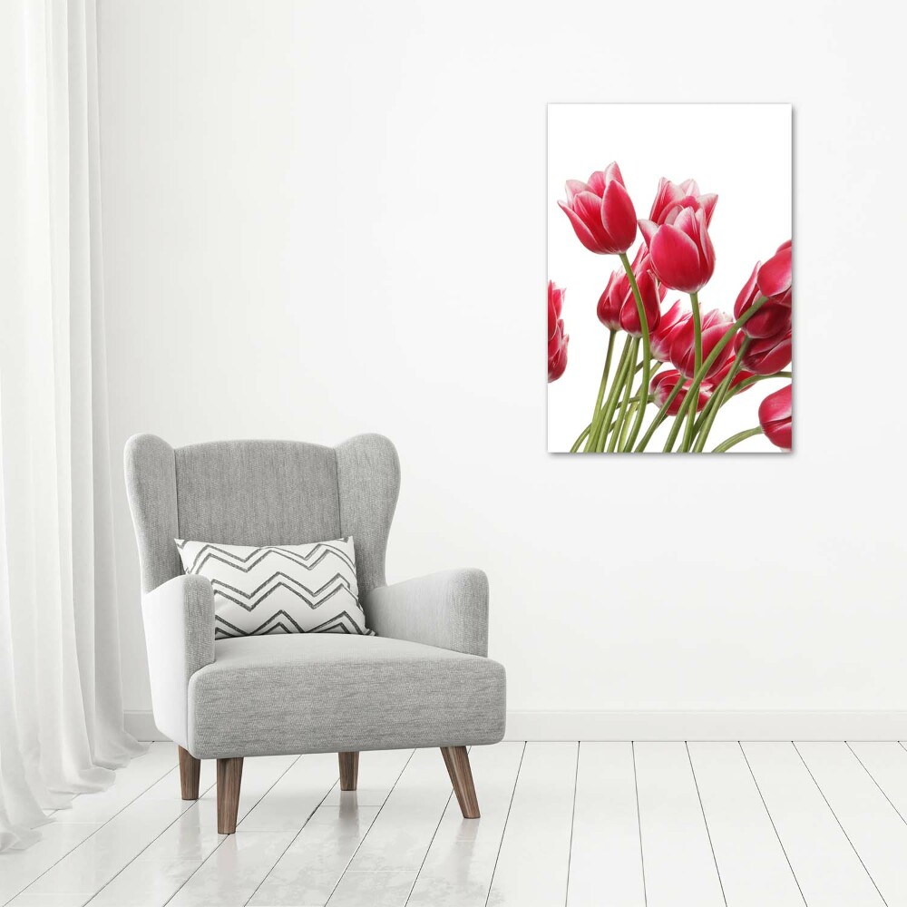 Photo printed on glass Red tulips