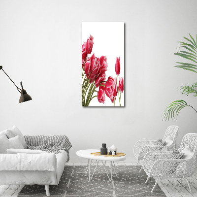 Photo printed on glass Red tulips