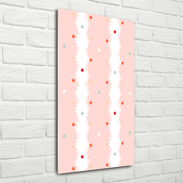 Print on a a glass Colorful dots background