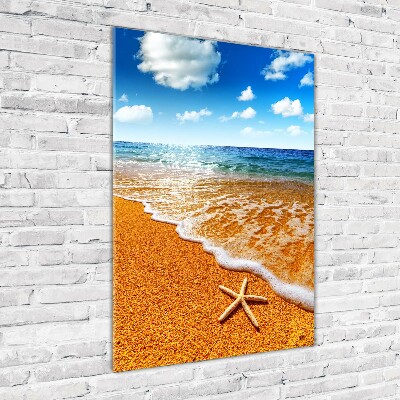 Printed glass wall art Starfish