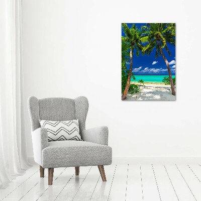 Printed glass wall art Tropical beach