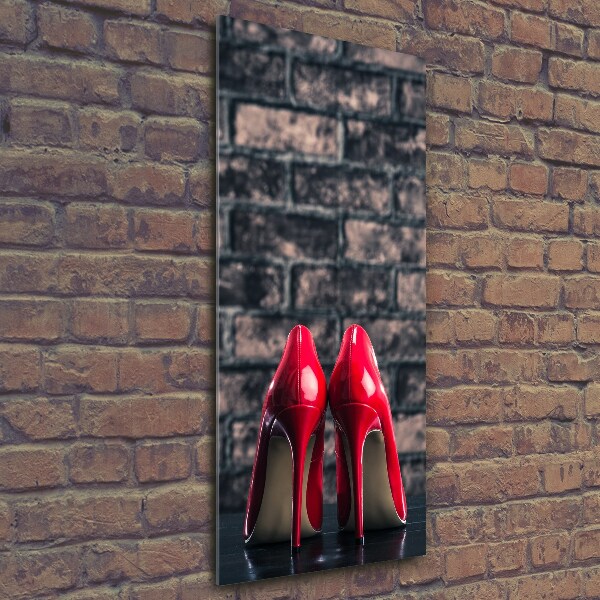 Wall art on glass Red heels