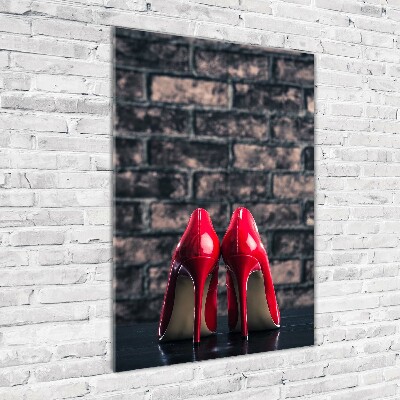 Wall art on glass Red heels