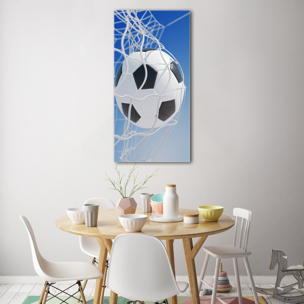 Glass wall art Ball in the goal