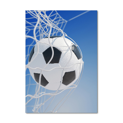 Glass wall art Ball in the goal