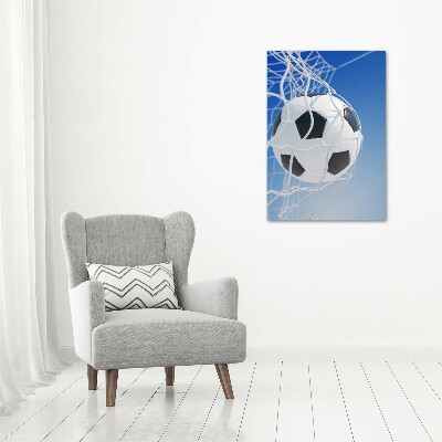 Glass wall art Ball in the goal