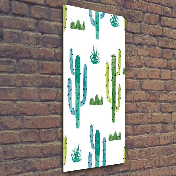 Glass wall art Cacti