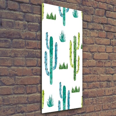 Glass wall art Cacti