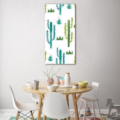 Glass wall art Cacti