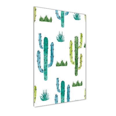 Glass wall art Cacti