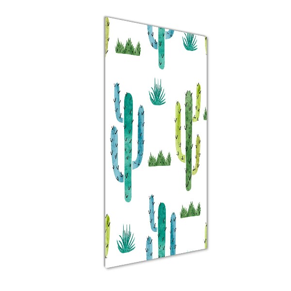 Glass wall art Cacti