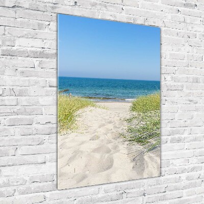 Glass picture wall art Coastal dunes