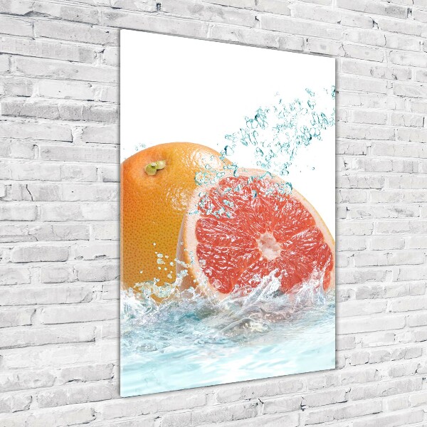 Photo printed on glass Grapefruit