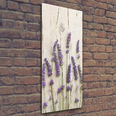 Wall art on glass Lavender on wood