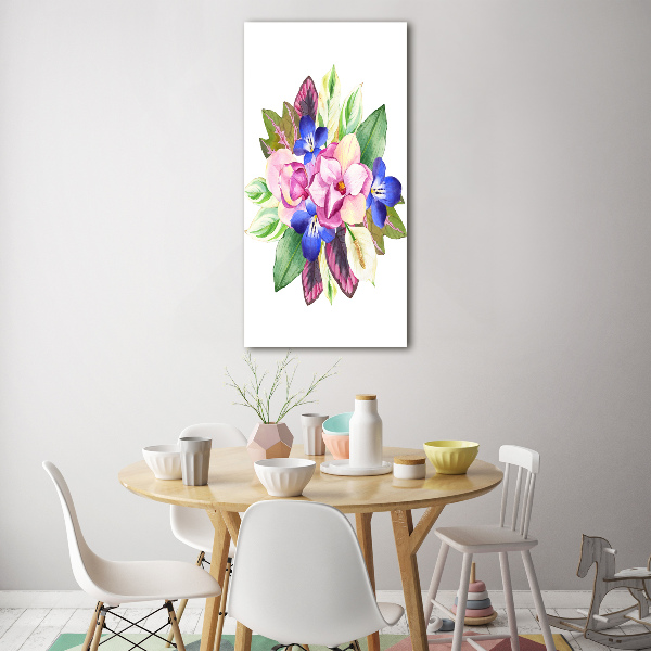 Print on a a glass Bouquet of flowers