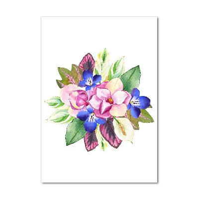 Print on a a glass Bouquet of flowers