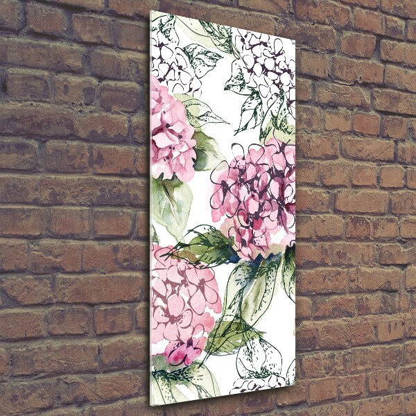 Glass art picture Hydrangea