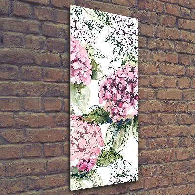 Glass art picture Hydrangea