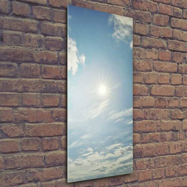 Printed glass wall art The sun in the sky