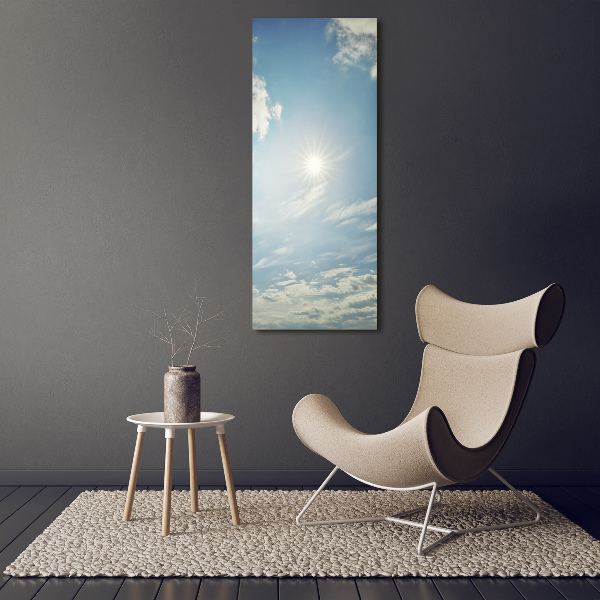 Printed glass wall art The sun in the sky