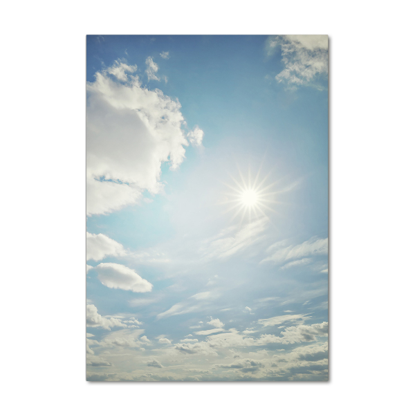 Printed glass wall art The sun in the sky