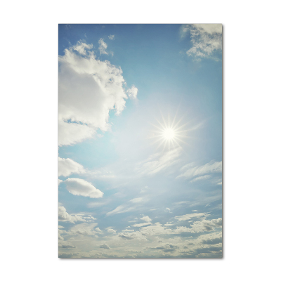 Printed glass wall art The sun in the sky