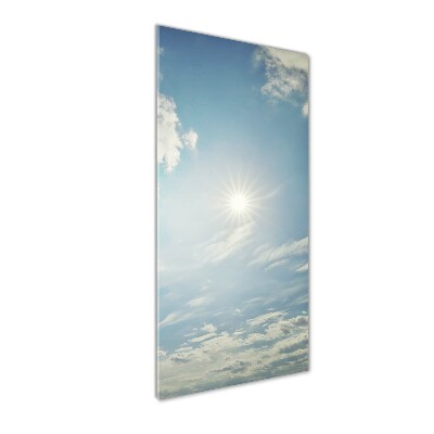 Printed glass wall art The sun in the sky