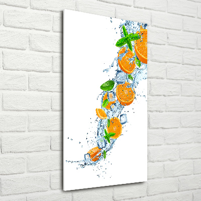 Glass picture wall art Oranges