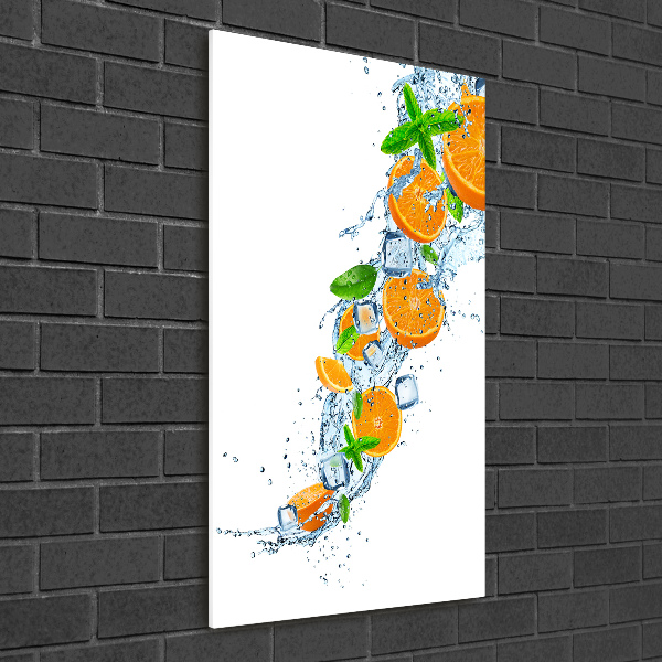 Glass picture wall art Oranges