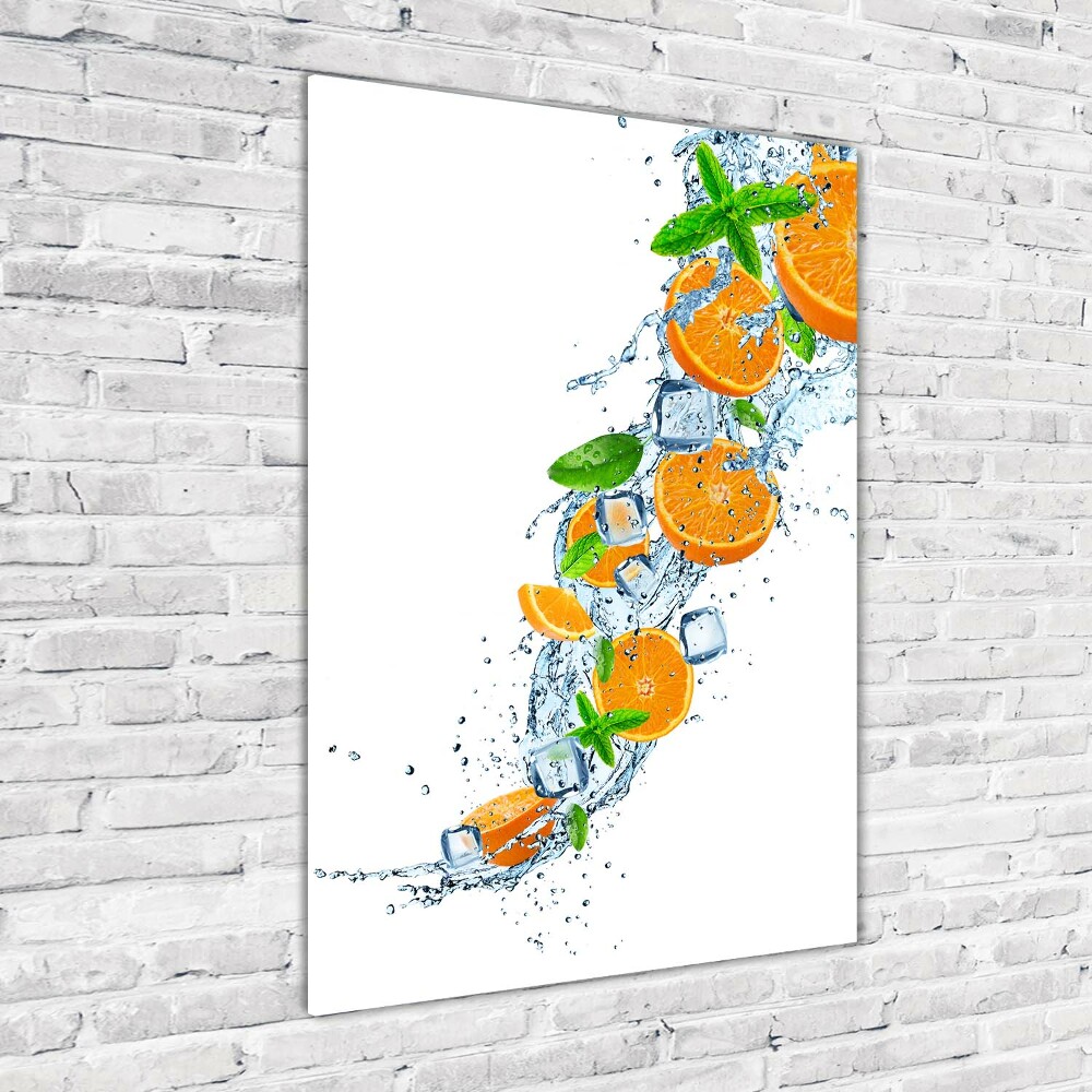 Glass picture wall art Oranges