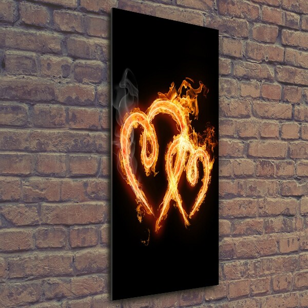 Photo printed on glass Burning hearts