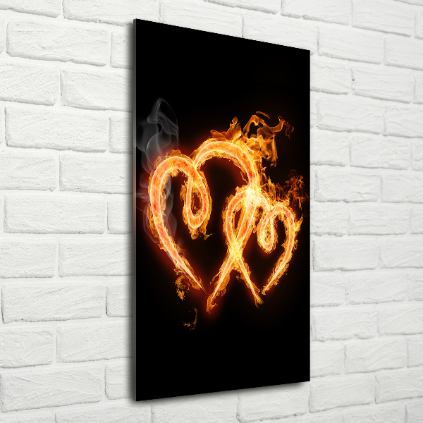 Photo printed on glass Burning hearts