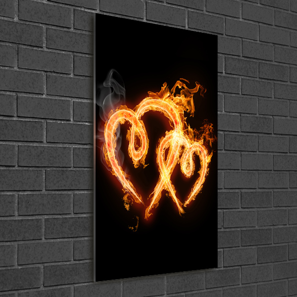 Photo printed on glass Burning hearts