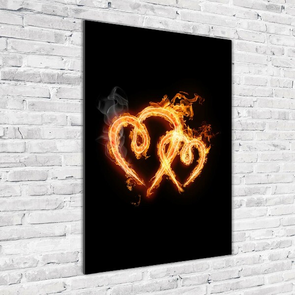 Photo printed on glass Burning hearts