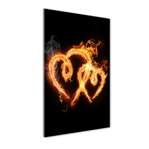 Photo printed on glass Burning hearts