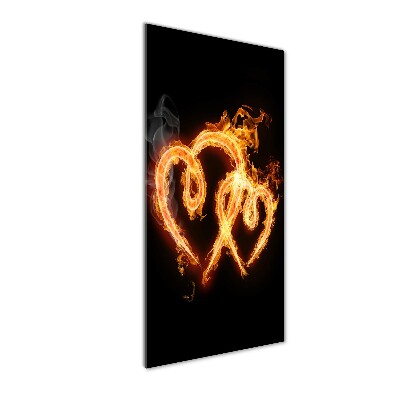 Photo printed on glass Burning hearts