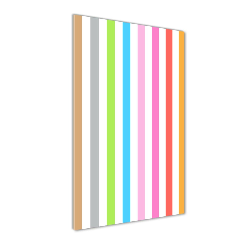 Wall art on glass Colorful stripes