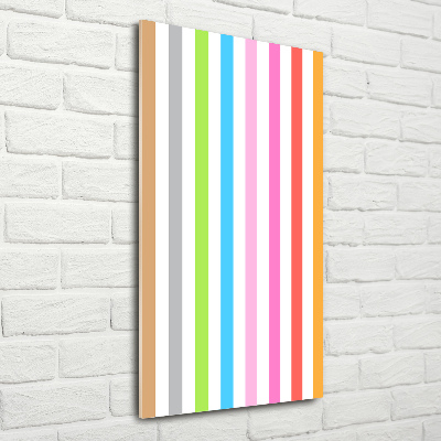 Wall art on glass Colorful stripes