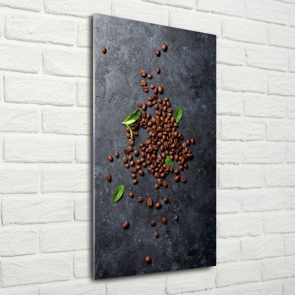 Printed glass wall art Coffee beans