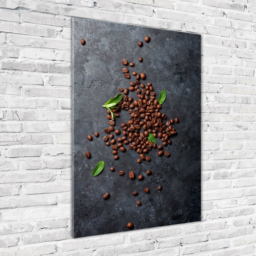 Printed glass wall art Coffee beans