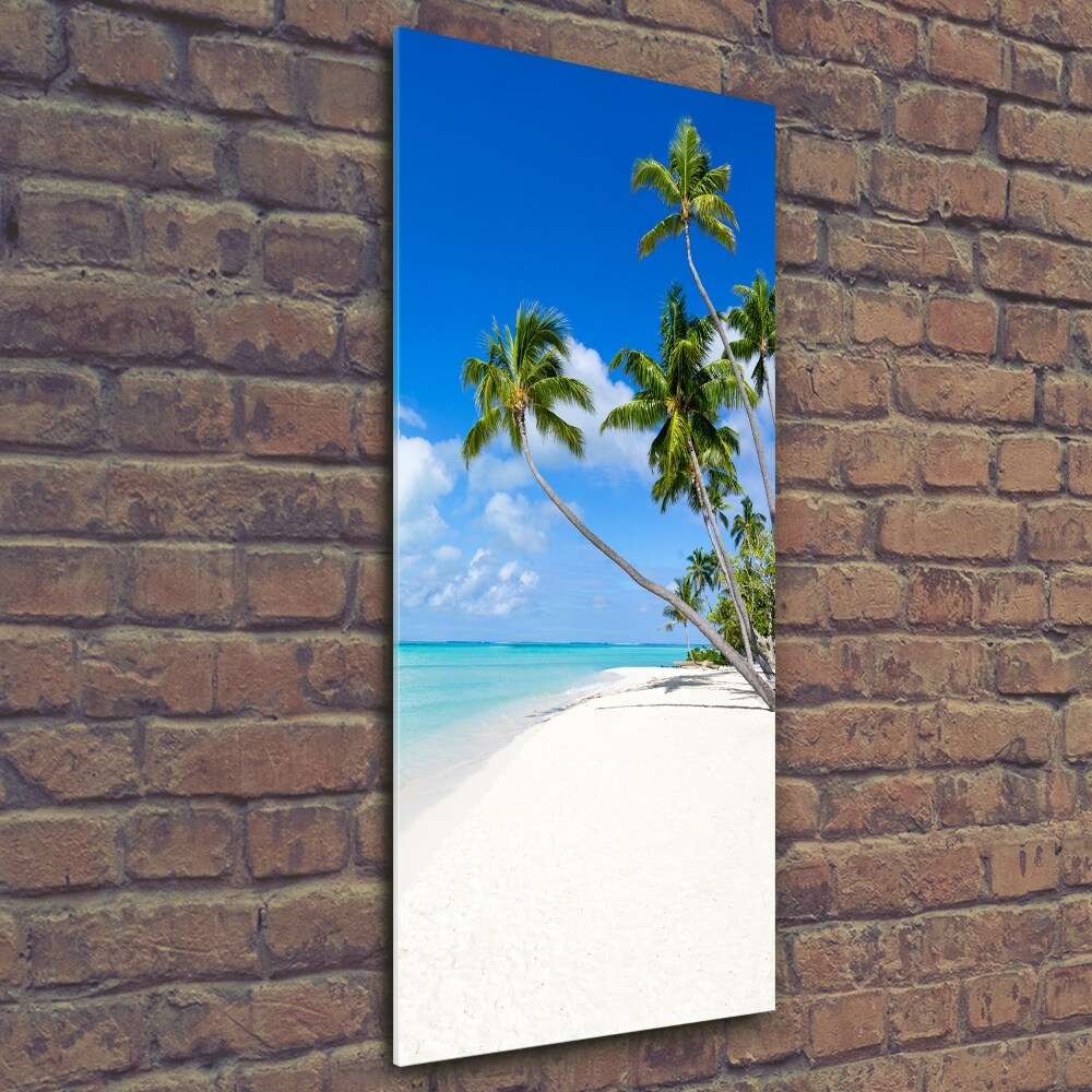 Glass wall art Tropical beach