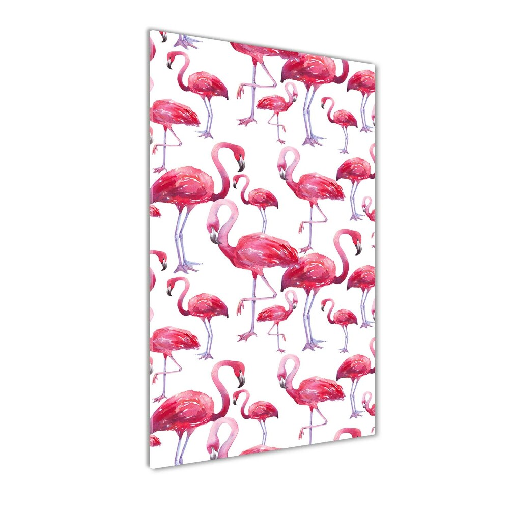 Print on a a glass Flamingos