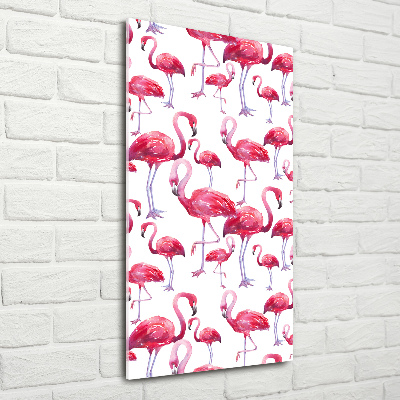 Print on a a glass Flamingos