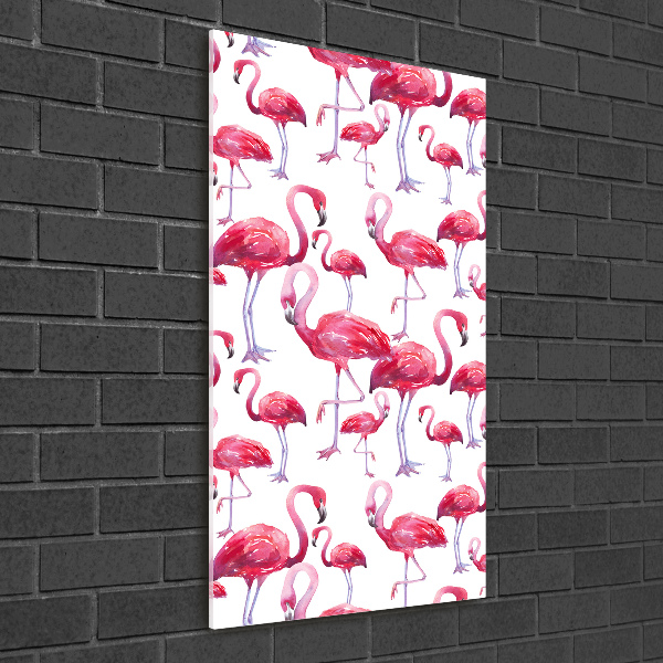 Print on a a glass Flamingos