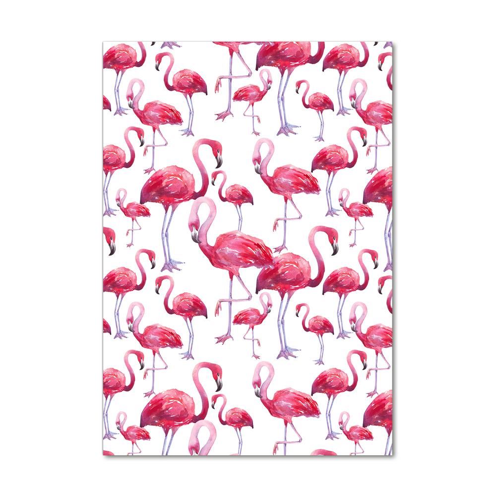 Print on a a glass Flamingos