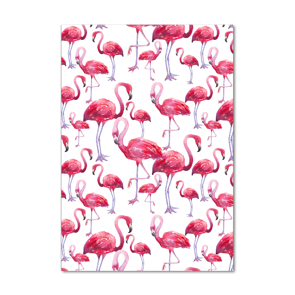 Print on a a glass Flamingos