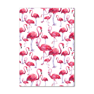 Print on a a glass Flamingos