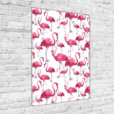 Print on a a glass Flamingos